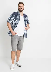 Overhemd met korte mouwen en denim details, bonprix