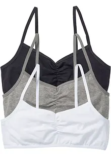 Meisjes bralette van zacht biologisch katoen (set van 3), bonprix