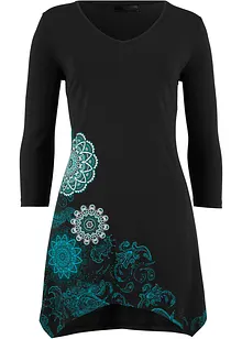 Lang, puntig toelopend shirt met V-hals, 3/4 mouw, bonprix