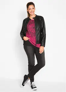 Shirt van effectgaren, korte mouw, bonprix