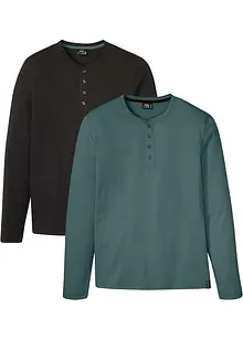 Henley shirt met comfort fit (set van 2), bonprix