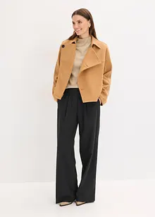 Jas in wollen look met schuine knoopsluiting, bonprix