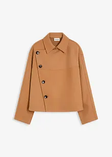 Jas in wollen look met schuine knoopsluiting, bonprix