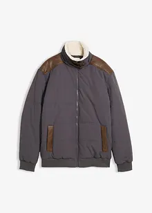 Waterafstotende gewatteerde jas met details van imitatieleer, bonprix