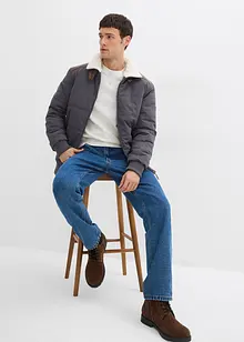 Waterafstotende gewatteerde jas met details van imitatieleer, bonprix