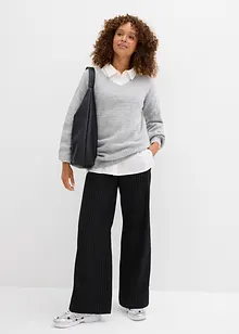 Fijngebreide trui met ballonmouwen, bonprix