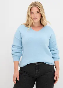 Fijngebreide trui met ballonmouwen, bonprix