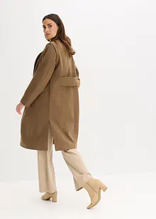 Donzige lange jas met afneembare mouwen, bonprix