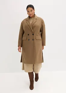 Donzige lange jas met afneembare mouwen, bonprix