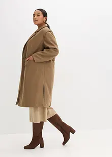 Donzige lange jas met afneembare mouwen, bonprix