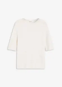 Trui met halflange mouwen, pailletten en glanzend garen, bonprix