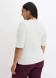 Trui met halflange mouwen, pailletten en glanzend garen, bonprix