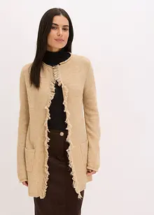 Kort gebreid vest met pailletten en glanzend garen, bonprix