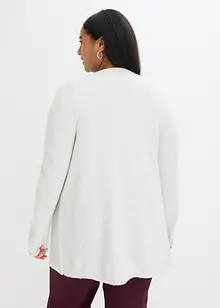 Kort gebreid vest met pailletten en glanzend garen, bonprix