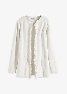 Kort gebreid vest met pailletten en glanzend garen, bonprix