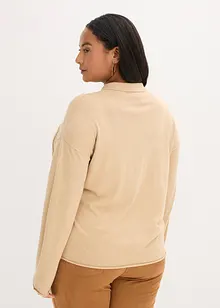 Fijngebreid vest in overhemd look, bonprix