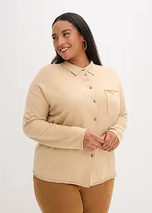 Fijngebreid vest in overhemd look, bonprix