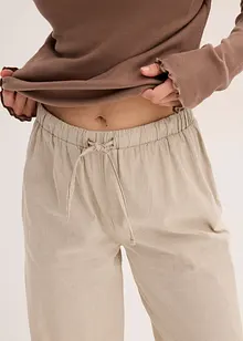 Loungewear geribd shirt met een geweven broek, bonprix