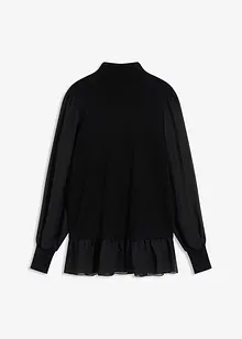 Fijngebreide trui met blouse-inzet, bonprix