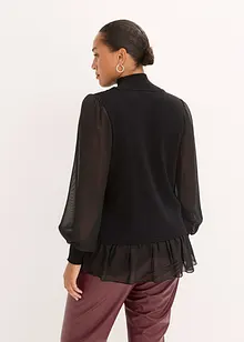 Fijngebreide trui met blouse-inzet, bonprix