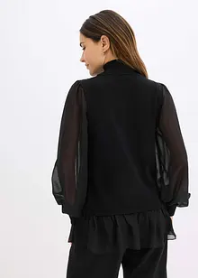 Fijngebreide trui met blouse-inzet, bonprix