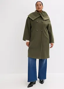 Jas in wollook met wijde kraag, bonprix