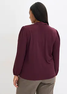 Gestructureerd shirt met afneembare strik, bonprix