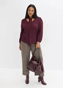 Gestructureerd shirt met afneembare strik, bonprix