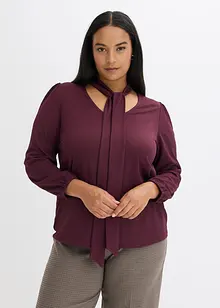 Gestructureerd shirt met afneembare strik, bonprix