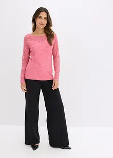 Kanten shirt met lange mouwen, bonprix