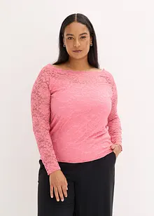 Kanten shirt met lange mouwen, bonprix