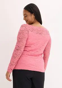 Kanten shirt met lange mouwen, bonprix