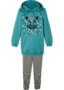 Meisjes hoodie en legging (2-dlg. set) van een katoenmix, bonprix