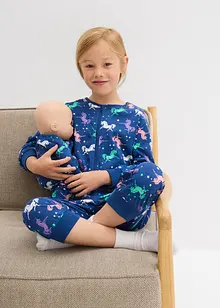 Pyjama onesie en poppen onesie van biologisch katoen (2-dlg. set), bonprix