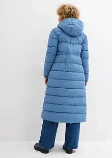Lange, gewatteerde jas met capuchon, bonprix