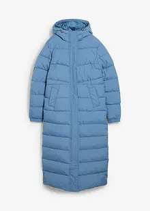 Lange, gewatteerde jas met capuchon, bonprix