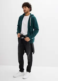 Fleece vest met capuchon en opgestikte zakken, bonprix