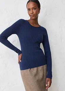 Geribde trui van merinowol, bonprix