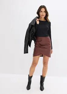 Korte imitatieleren rok, bonprix