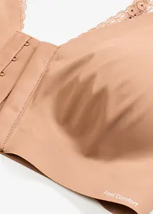 Gewatteerde Feel Comfort lasercut bh zonder beugel met sluiting aan de voorkant, bonprix
