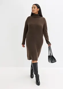 Gebreide jurk met een col, bonprix