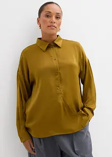 Overhemdblouse van soepel satijn, bonprix