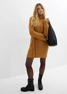 Gebreide jurk met col, bonprix