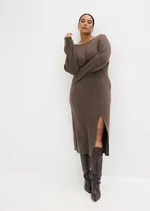 Gebreide jurk met split, bonprix