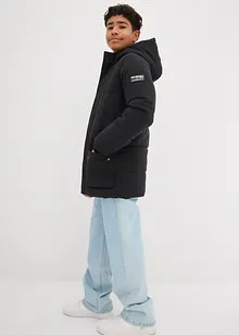 Gewatteerde parka met sportieve details en capuchon, bonprix