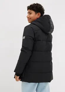 Gewatteerde parka met sportieve details en capuchon, bonprix