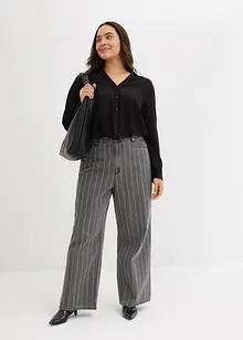 Wide leg jeans high waist met destroyed look, bonprix