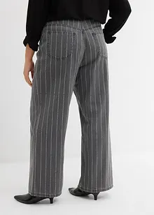 Wide leg jeans high waist met destroyed look, bonprix