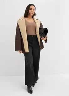 Wide leg jeans mid waist met opgestikte zakken, bonprix