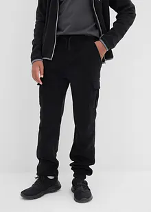 Fleece cargo broek, regular fit, bonprix